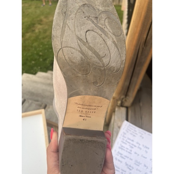 Ted Baker Twillo Suede Cut Out Ankle Bootie Grey Size 41 - Picture 6 of 11